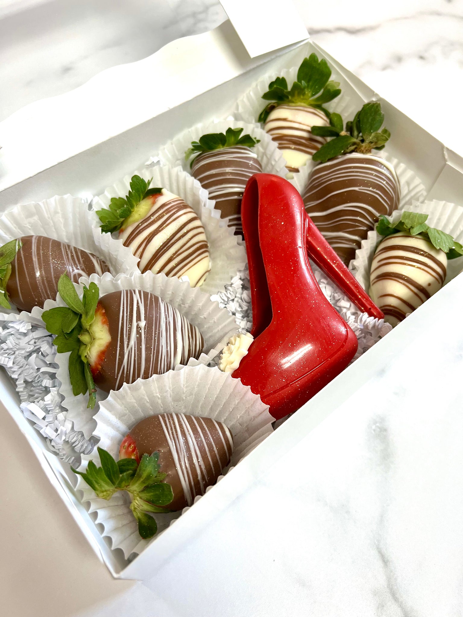 High Heel with Strawberries Box