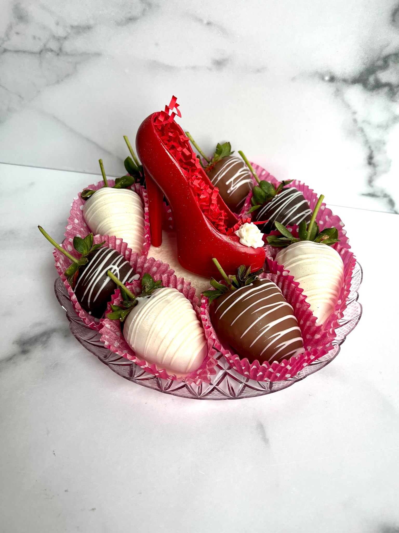 High Heel with Strawberries Tray